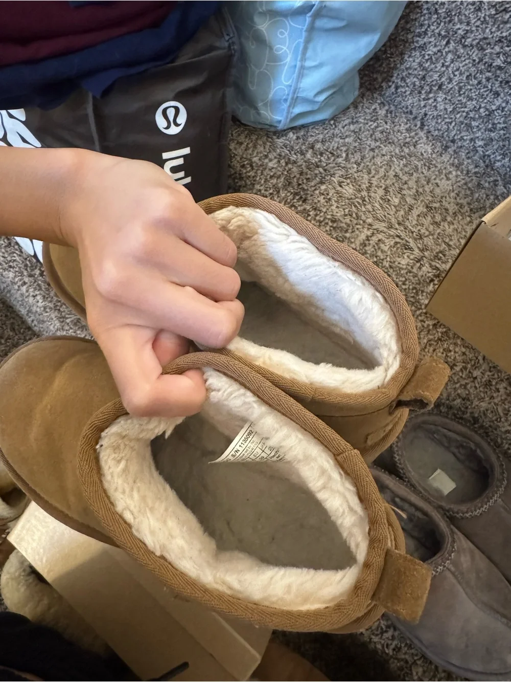 UGG Chestnut Suede Platform Ankle Boots